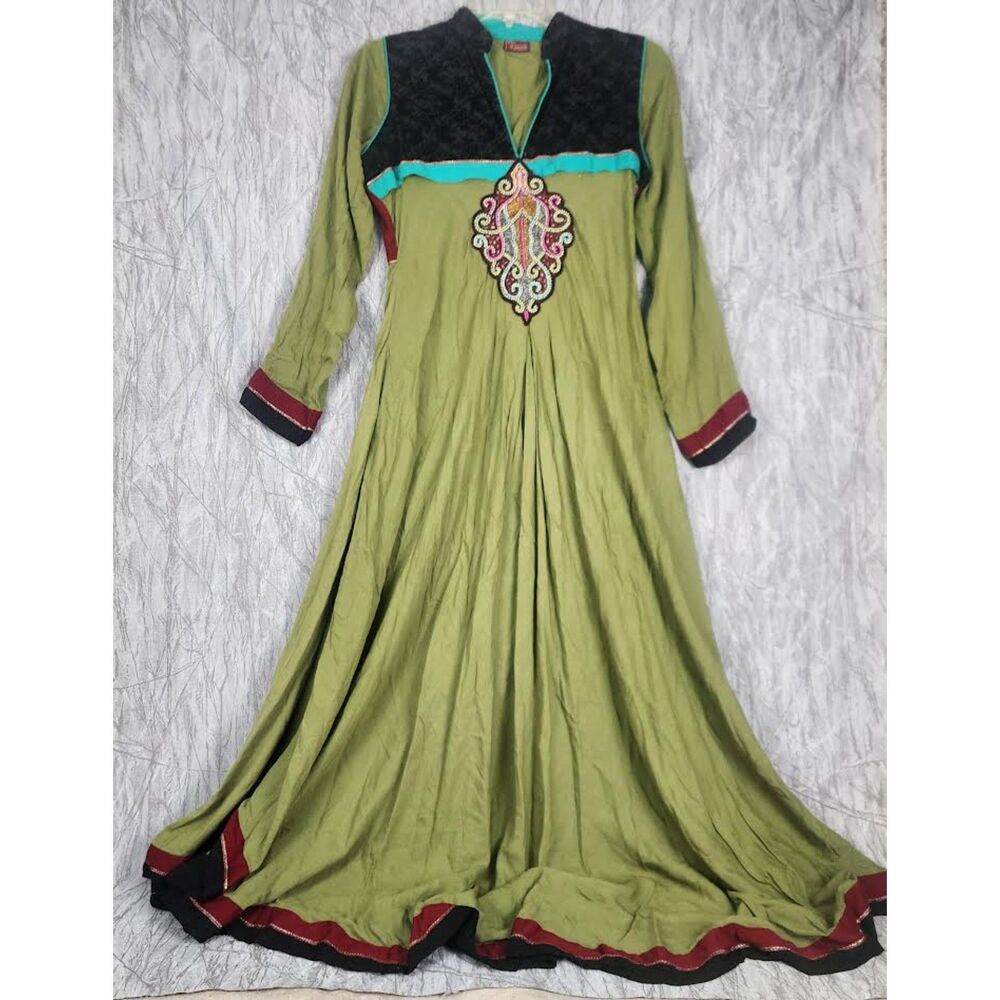 Mahaas Collection Anarkali Women's Embellished Beaded Dress Size M